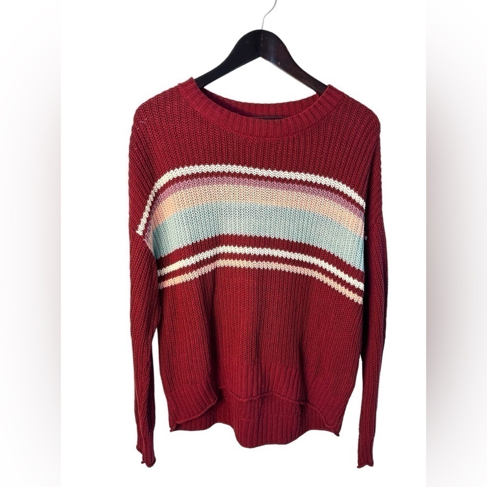 American Eagle Women’s Size Small Maroon Varsity Long Sleeve Crew Sweater